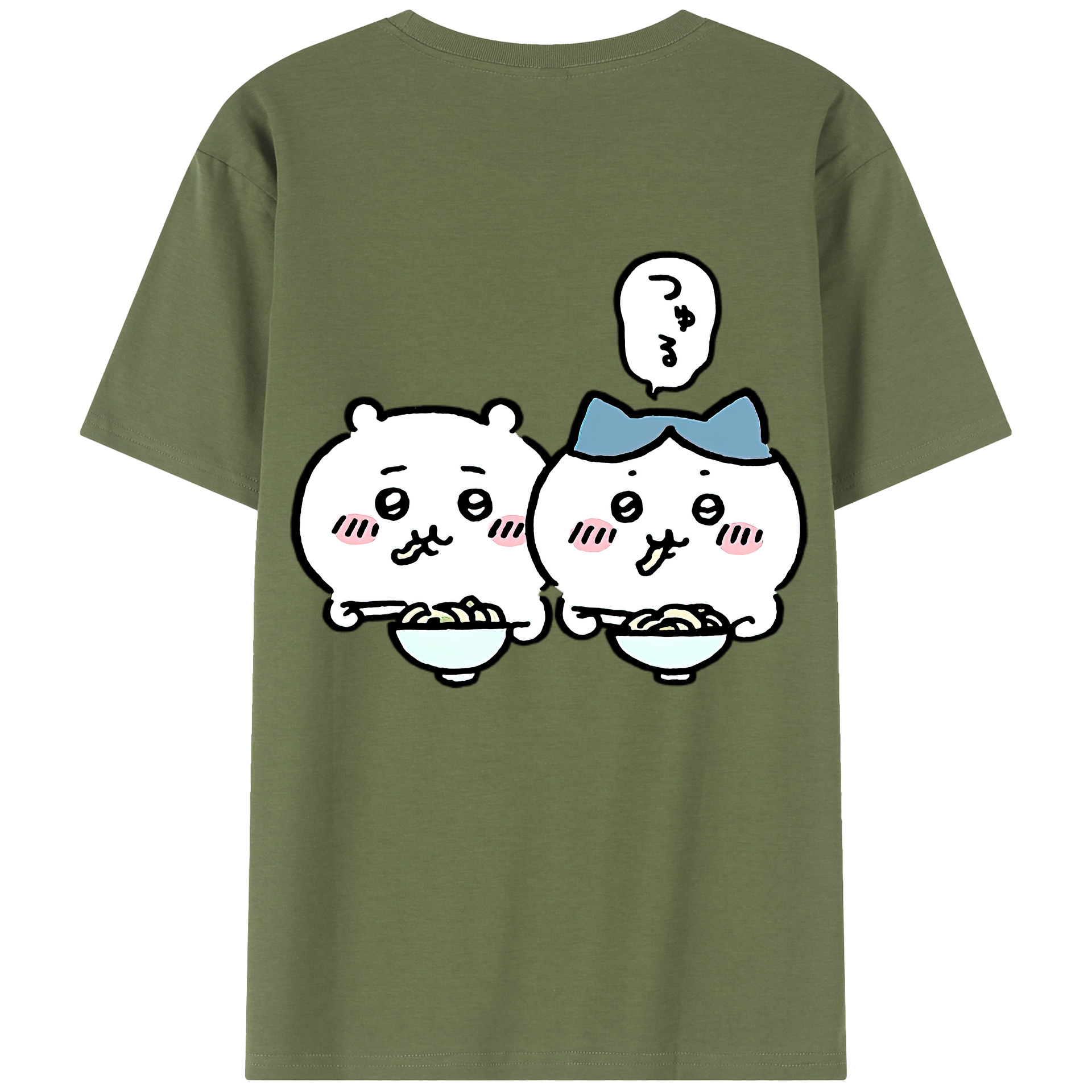 （画像用） ちいかわ ハチワレ Chii-kawa hachiware 綿100％半袖Tシャツ（背面プリント）